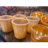 Image 3 :  Fire King Collection vintage Anchor Hocking Peach Lustre 4 coffee, cups 4 tea, cups, cream, and sug