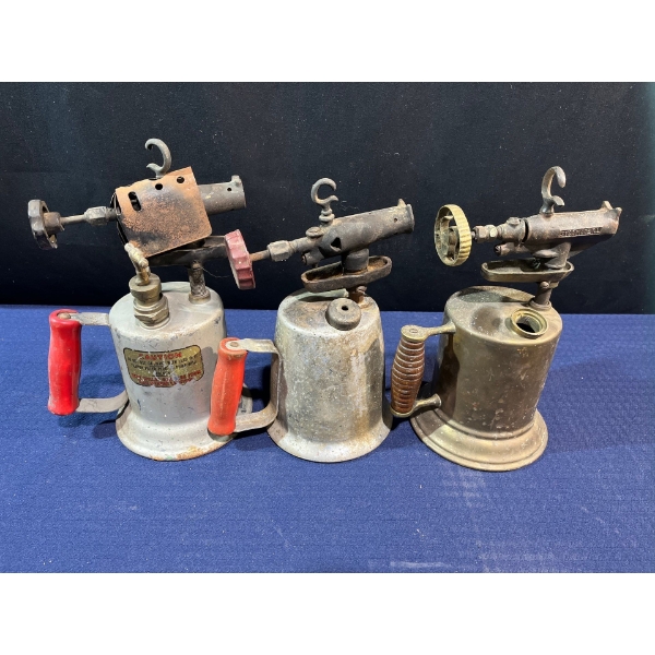 3 Medium Antique Plumbing Torches 