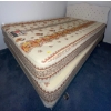 Image 1 : Vintage Tufted Twin Bed Bundle - Head Board Frame Mattress & Box Spring