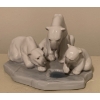 Image 1 : Lladro Porcelain Polar Bear Pack - Family Of Polar Bears Fishing 7x5