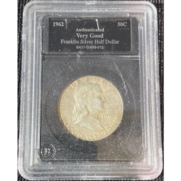 Authenticated Very Good 1962 Franklin Silver Half Dollar