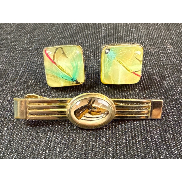 Fly Fishing Cuff Links & Horse Racing Scrimshaw