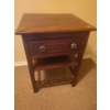 Image 1 : Wooden Side Table with Shelf and Drawer (20"W, 18"D, 27"T) 
