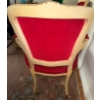 Image 5 : 2 PCS. Neo Baroque Red Velvet Parlor Chairs 34T ( One Is Slightly Deflated )