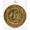 Image 2 : Vintage Embossed Brass Wall Plates Detailed Tavern Or Pub Scenes, The Mid-20th Century ENGLAND 14''