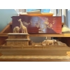 Image 4 : Stunning Wooden Hand Carved Noah's Ark Scene w/ Assortment of Animals, In Wooden Case (21L)