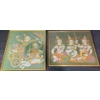Image 1 : Framed Vintage Thai Mythological Art, On Silk -19 x 17