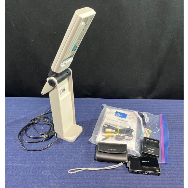 Panasonic/Lumix Digital Camera with Accessorises and Ott-Lite Task Lighting