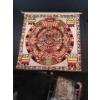 Image 2 : Mayan Calendar Wall Hanging Wool 35 x 33w & Gem Stone & Shell & Shaman Statue 10.5H