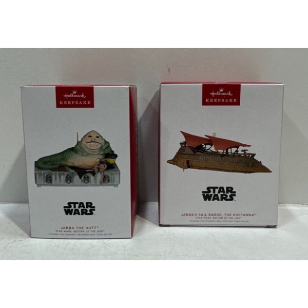 Star Wars- Jabba the Hut, Jabba's Sail Barge, the Khetanna Hallmark Ornaments