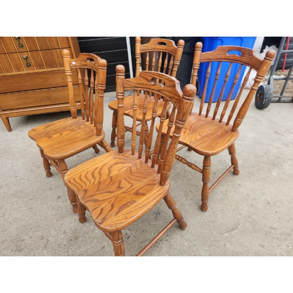 Set of Antique Tell City Wooden Dining Chairs