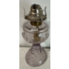 Image 2 : Victorian White Flame Amethyst Glass Oil Lamp & Antique  Oil Lamp