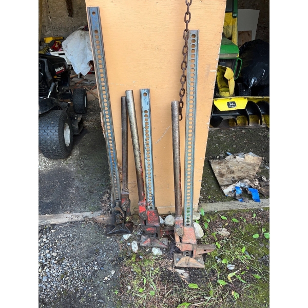  Three jacks from the Jack all Jack company made in Canada all solid steel