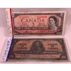 Image 1 : 1937 Canadian 2 Dollar Bank Note SN L/B 3921622 & 1954 Canadian 2 Dollar Note SN L/G 4158258 