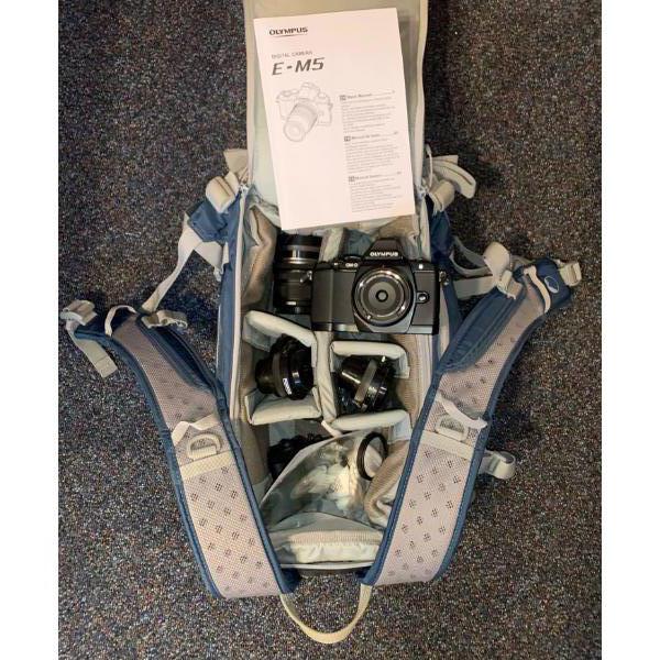 Olympus Digital Camera E-M5 OM-D w/ Accessories + Camera Bag 