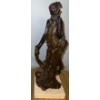 Image 2 : August Moreau Style Bronze Statue On A Marble Base 15T
