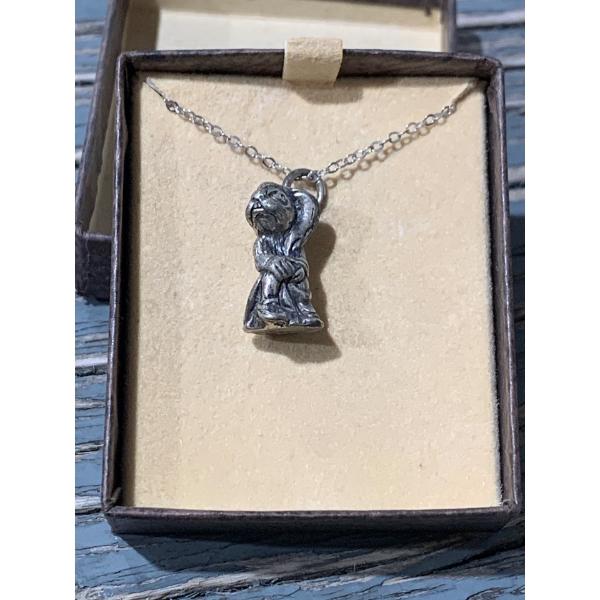 Pen Delfin - Sterling Stamped Chain w/ Rabbit Pendant 6.1g 