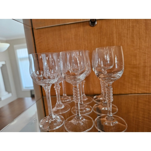 9 Crystal Liqueur Glasses 