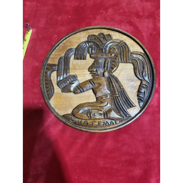 Hand Carved Wooden Wall Plaque