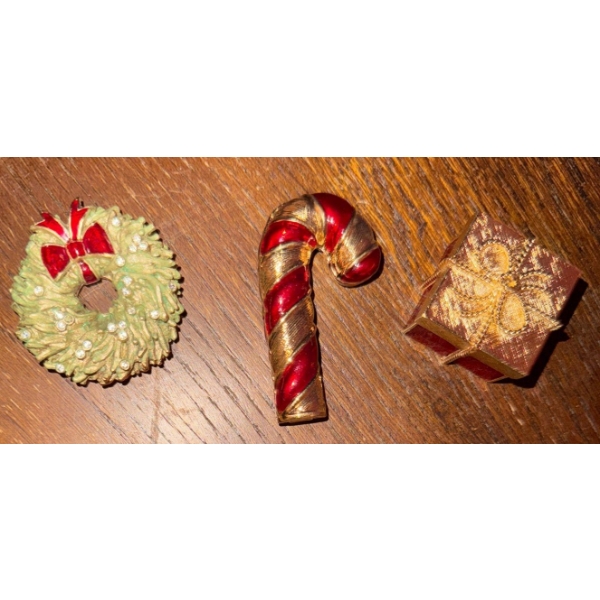 Three Vintage Holiday Estee Lauder Solid Perfume Cases (Empty)