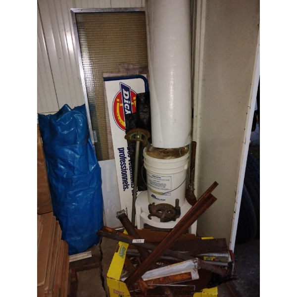 Rust Bucket Special - Assorted Garage Odds & Ends Tarps Foam Carpet Under Lay & More