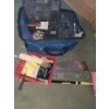 Image 1 : Toolbag with Craftsman Cordless Drill Driver Model 973.22489, Saws, Paint Rollers, Level and More!