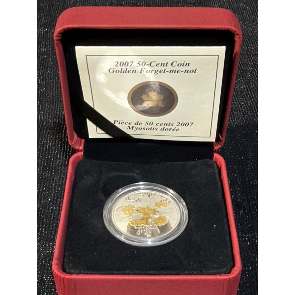  2007 50-Cent Golden Forget-Me-Not Coin 92.5% Silver 9.3 Grams