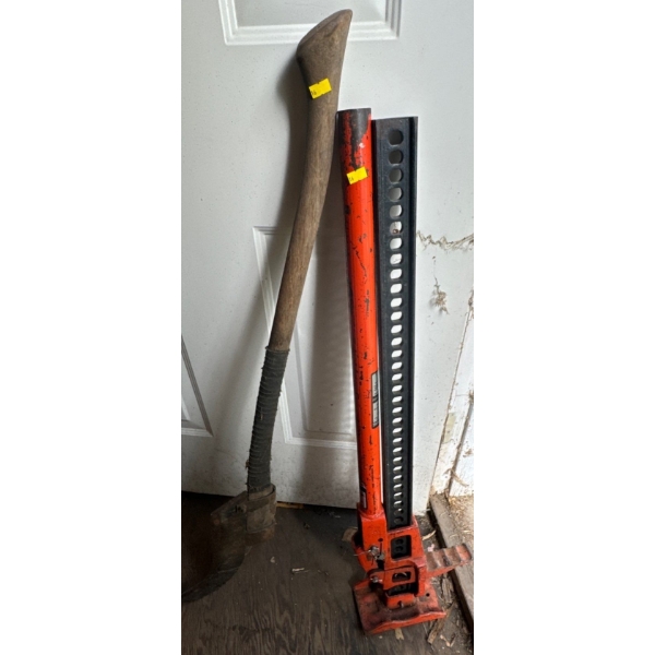 Various Tools Including a Skil Reciprocating Saw, Antique Axe, Jackall Tool (Lift Capacity 8000 Lb)!