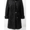 Image 2 : Women's Black Persian Lamb Coat with Button Closure