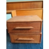 Image 13 : Teak Bedroom Furniture - King Head Board End Of The Bed Bench 2 Floating End Tables & More