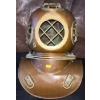 Image 2 : Life Sized Victorian Diving Helmet - Copper & Brushed Brass