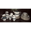 Image 2 : Royal Doulton Bone China 'Carlyle' Large Set - Teacups/Saucers, Gravy Boat, Creamer, Teapot, More