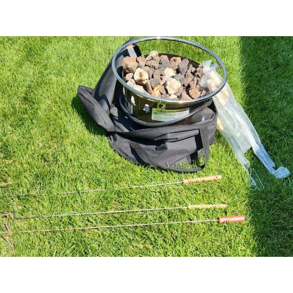Camp Chef Model GC-LOGC11 Portable Propane Fire Pit 18" Diameter Top, 11 T, Grilling Sticks 