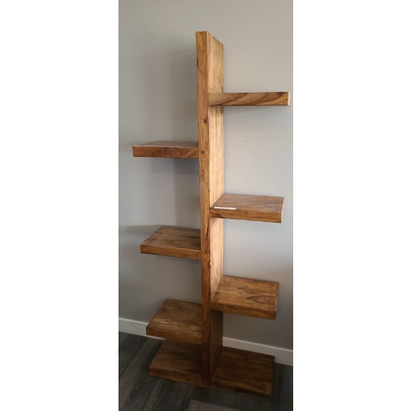 Natural Wood Bookshelf/ Display Shelf 27 w, 70 h, 11 d 