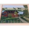 Image 3 : Landscape Painting Featuring A Rustic Wooden Cabin Situated Beside A Lake