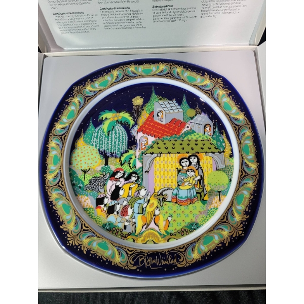 Bjorn Wiinblad : Stille Nacht, Heilige Nacht. Christmas Collector Plate, 1983