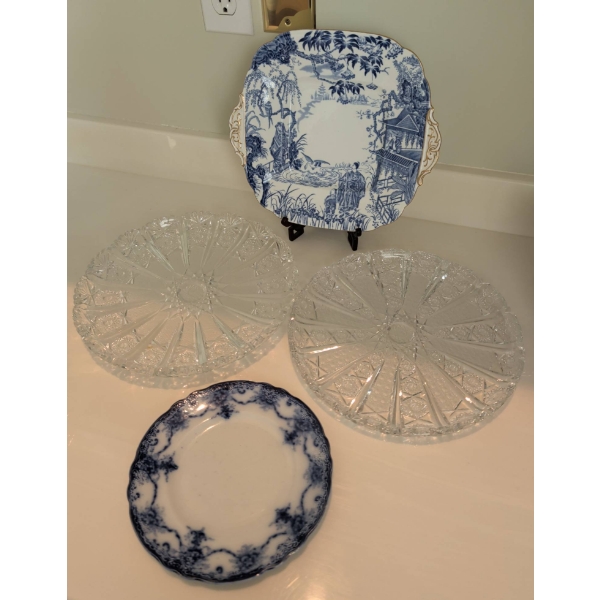 Decorative Plates and Crystal Platters Including Royal Crown DerbyÂ 