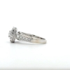Image 2 : White Gold Ring with 0.35 ct Natural Diamond and Diamond Halo- 14 K Stamped