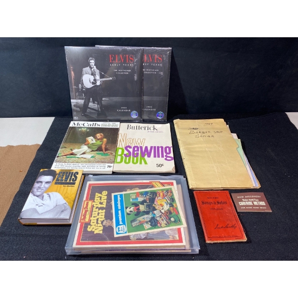 Elvis Calendar w/ Book, Rolling Stones, Sewing & Songs 