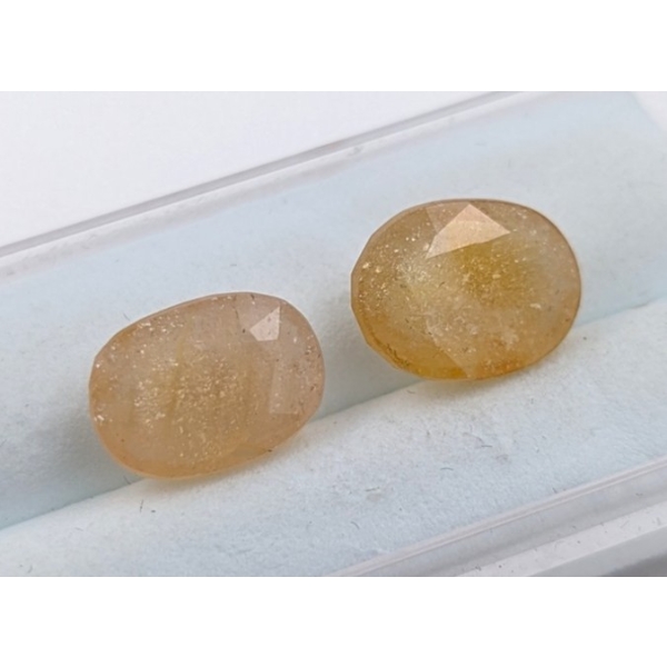 8.73 ct Certified Kashmir Yellow Sapphire gemstone Pair ($8,700 Appraisal)
