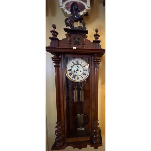 Victorian Oak Vienna Wall Clock 46T Antique Carved 