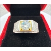 Image 1 : 1ct Round Moissanite with 60 Round Cubic Zirconia in 925 Silver Ring - Size 11