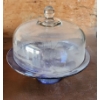 Image 1 : Glass Cake Stand, Blue Base 13" Diameter and Clear Dome