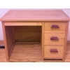 Image 1 : Twin Wood Bed Frame With Turned Details and Matching Wood Desk With Drawers