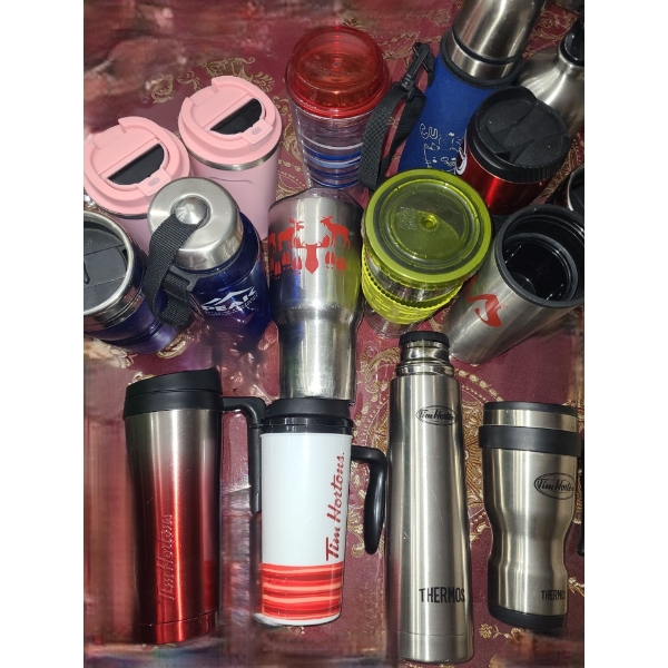 Collection of To-Go Cups Includes: Suvira Pink Cups X2 With Temperature Display