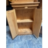 Image 2 : Wooden bookshelf 22” wide 9” depth 36” height and small vintage round coffee table 23 Height 16” wid