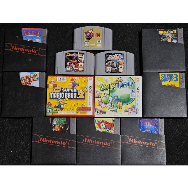 Nintendo NES, N64, and 3DS Video Game Cartridge Lot