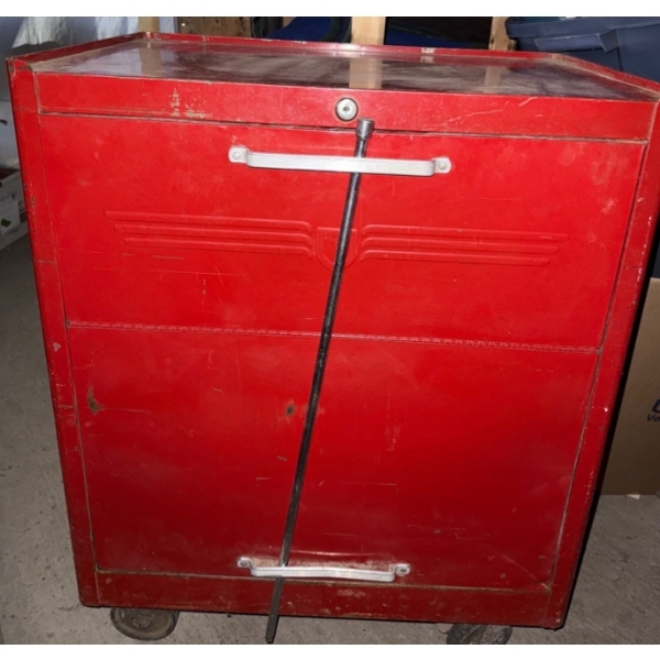 Big Red Tool Case On Wheels-Some Tools Included