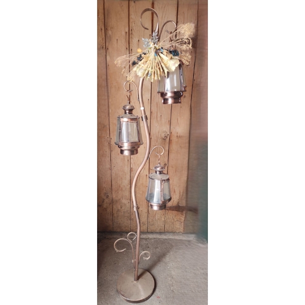 - Copper Finish Outdoor Torchiere Lantern Candle Tree 11" Diameter, 72 T 
