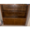 Image 1 : Mid Century Cabinet W/Glass Doors Shelves & Cupboards  59"w x 23"d x 41"tall